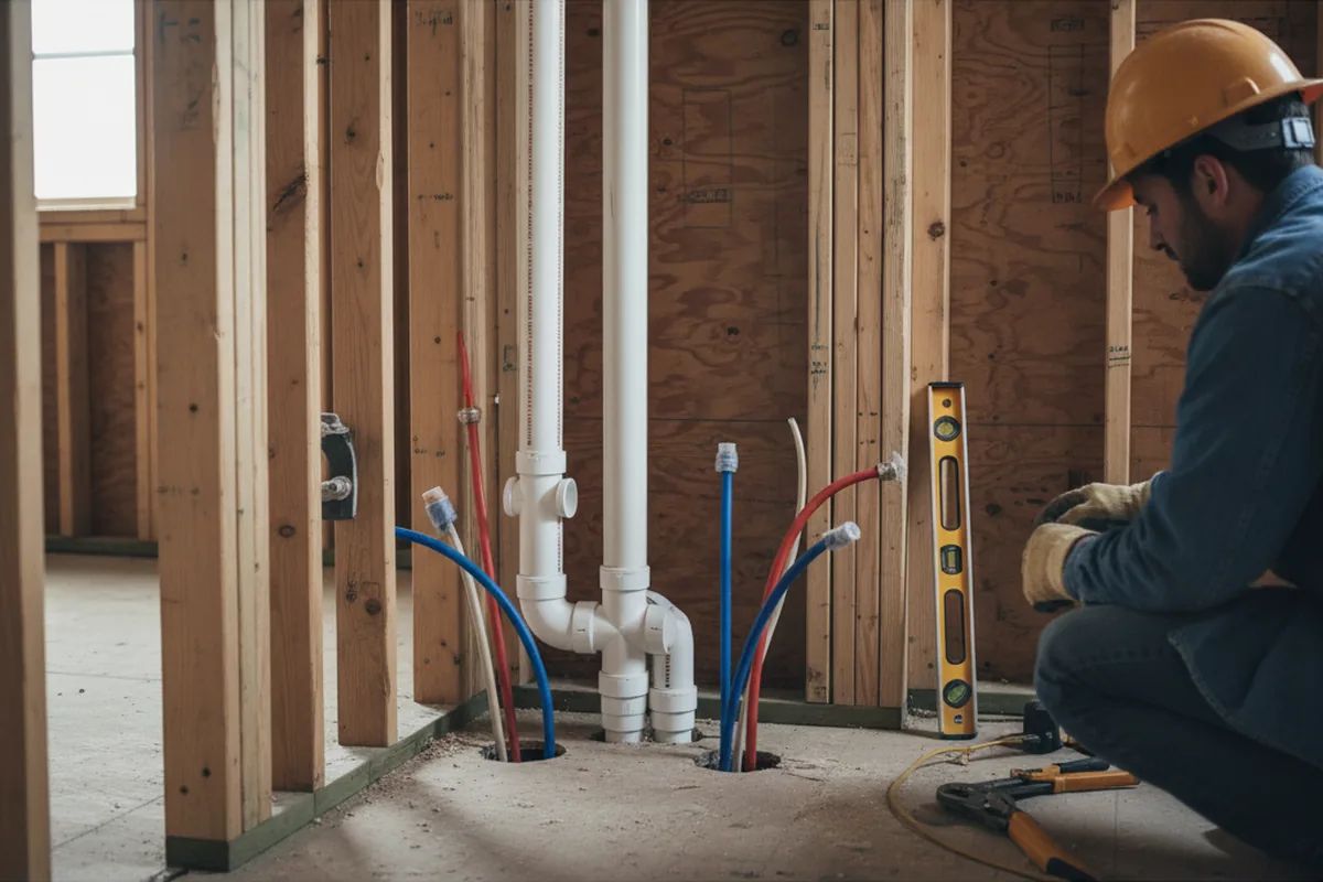 Drain and supply rough-in during Sump Pump Repair in Pacolet